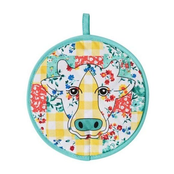 The Pioneer Woman Cow Patchwork Round Potholder - Picture 2 of 3